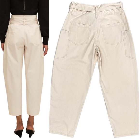Marissa Webb Adler Canvas High-Rise Balloon Barrel Leg Ankle Pant in Chiffon - Picture 2 of 16